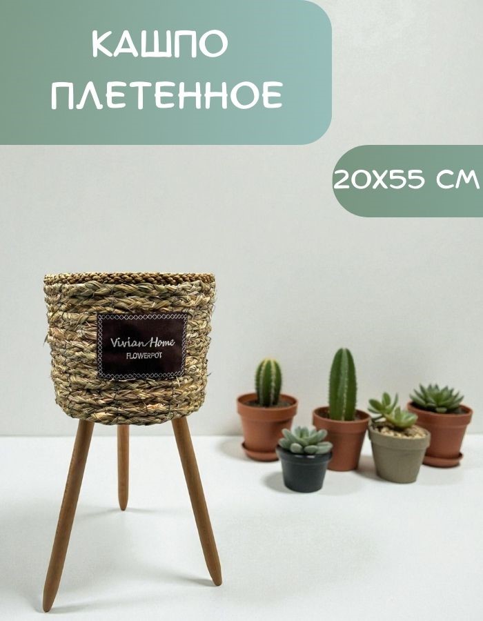 Кашпо TM122109 26х20х55см  Светлый